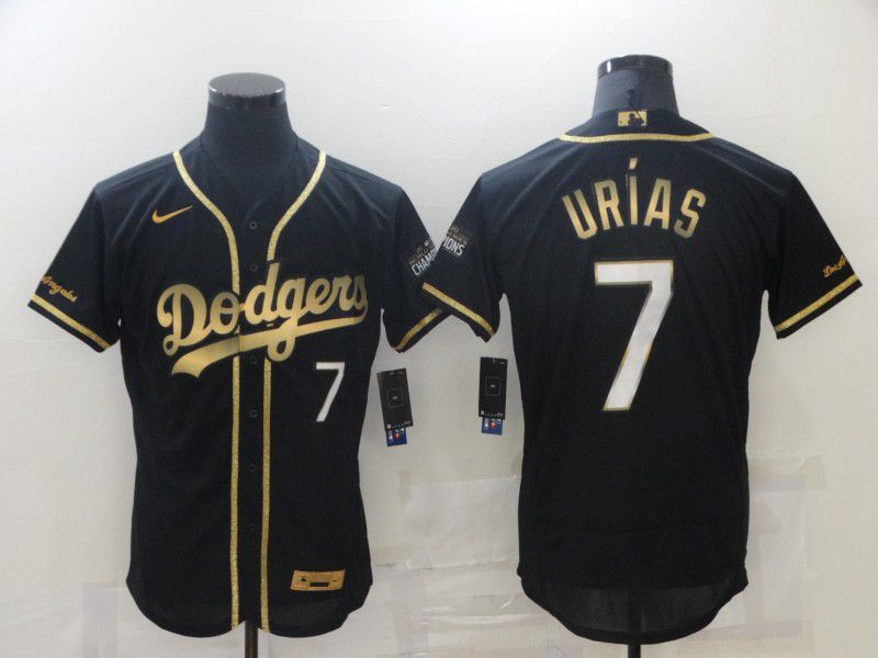 Men Los Angeles Dodgers #7 Urias Black Gold Elite New 2021 Nike MLB Jersey->san diego padres->MLB Jersey